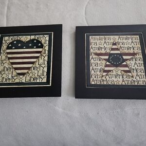 Patriotic Wall Plaques 8x8 (set of 2)